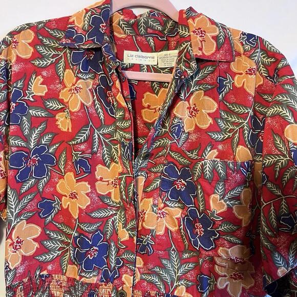 Vintage Liz Claiborne Dress Womens 6 Short Sleeve Rayon Button - Picture 4 of 4